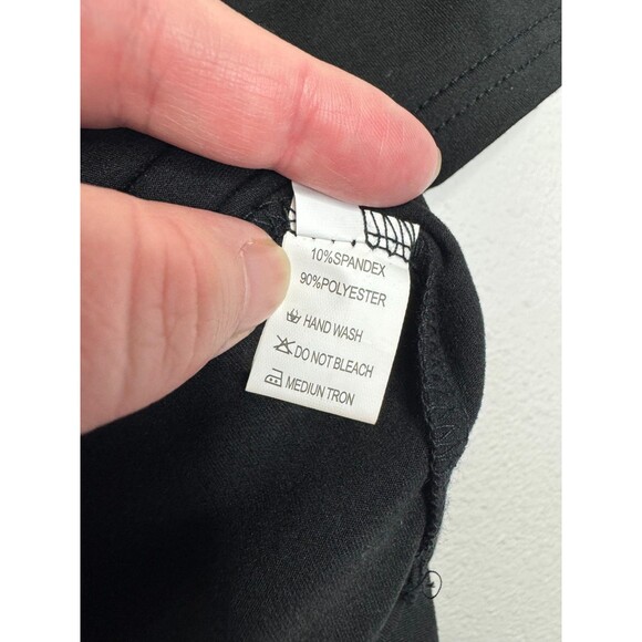 Womens Medium Cropped Wrap Top Black Short Sleeve V-Neck Tie Back Dance NWOT - Picture 7 of 10